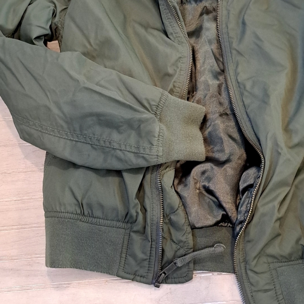 Gap Bomber Lined Lightweight Fight Cropped Jacket Coat With Front Pockets - Picture 7 of 8